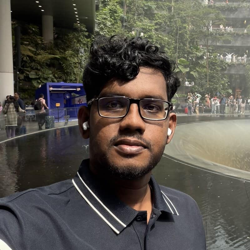 Vithushan Sylvester at Jewel Changi Airport, Singapore